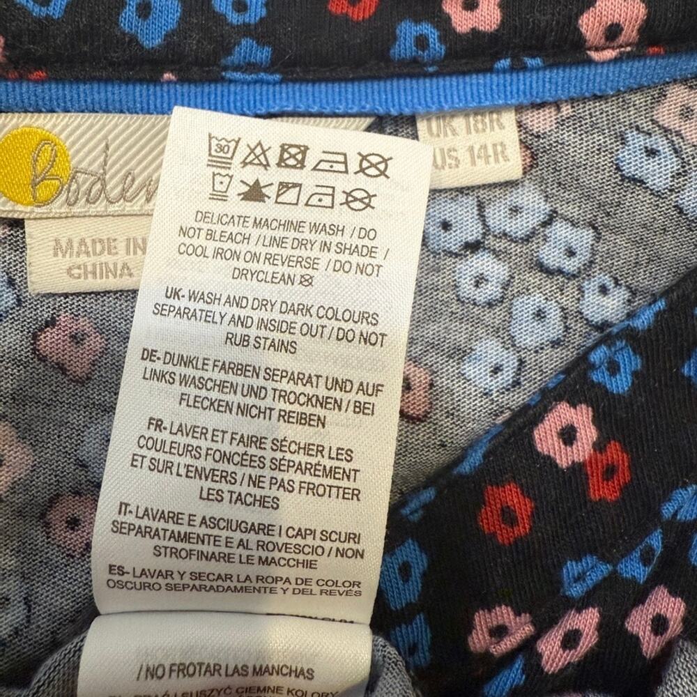 Boden 14 Easy Jersey cap sleeve floral shirt dress D3 3149 - Picture 2 of 11